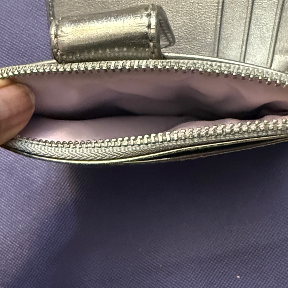 Coach Metallic Silver and Gray Wallet - Picture 7 of 8